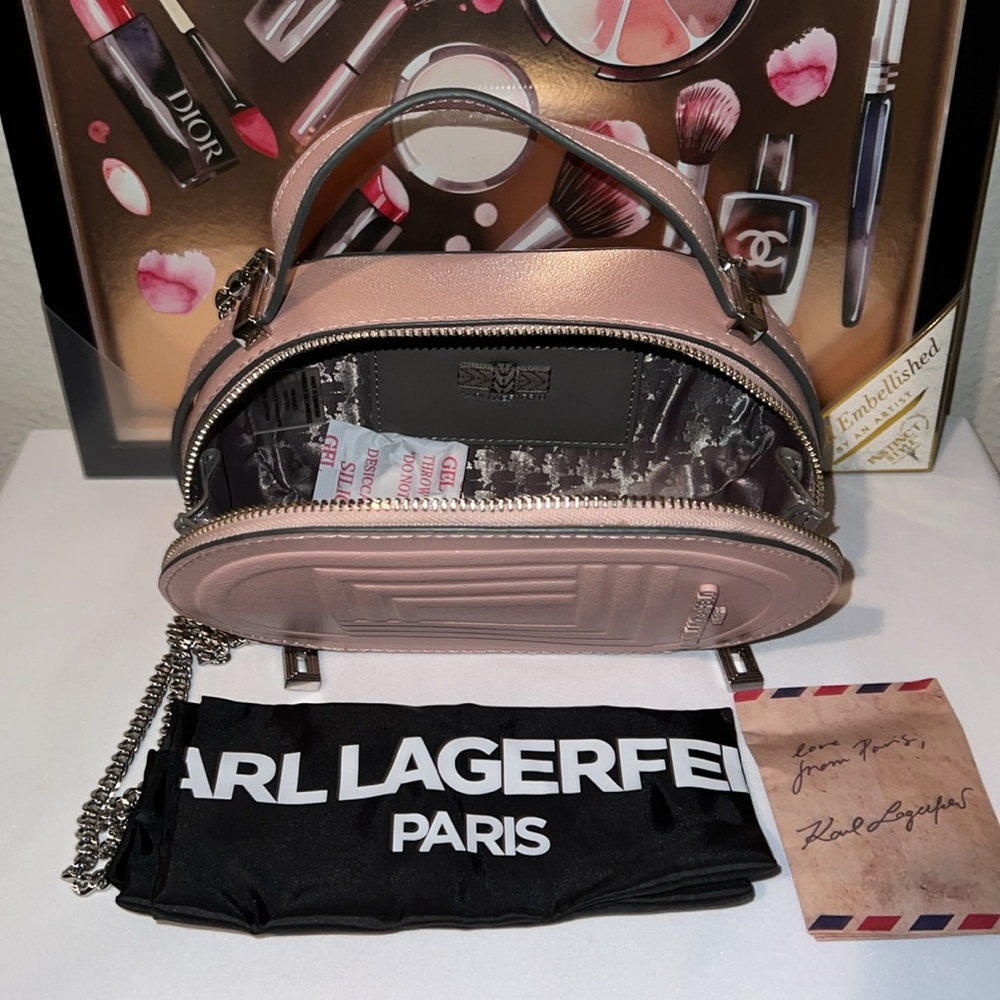 Karl Lagerfeld Pink Oval Crossbody Bag Blush Color - Picture 11 of 17